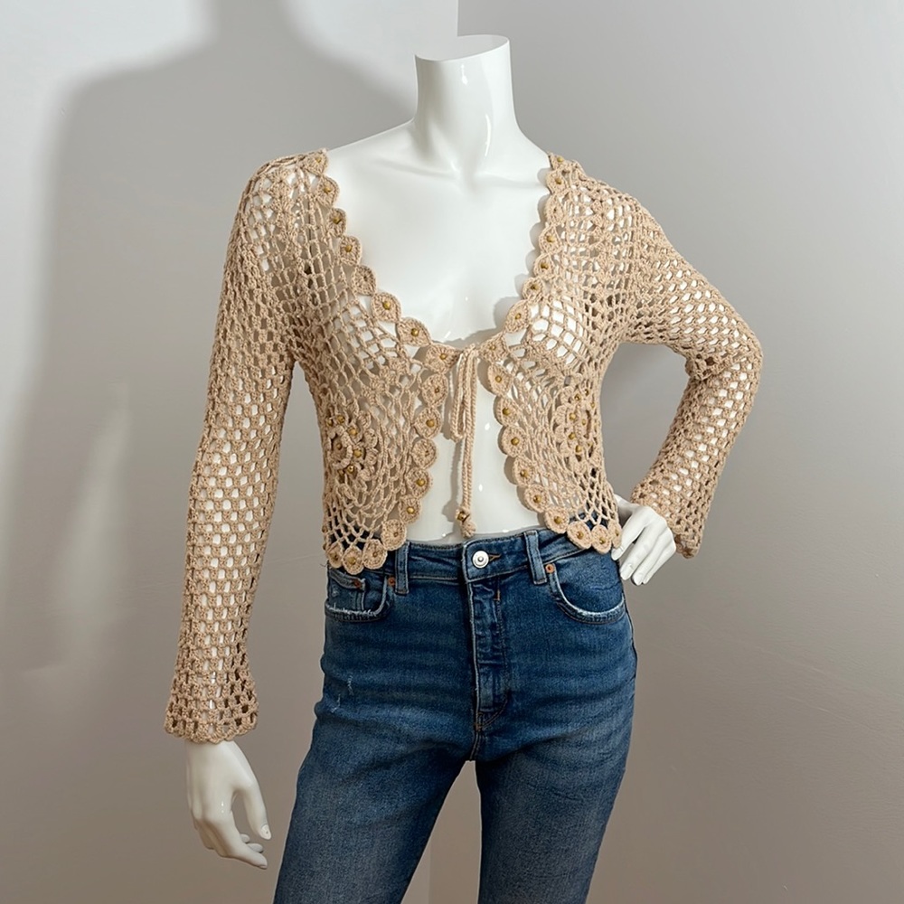 [S] NEW LOOK Crochet Knit Top